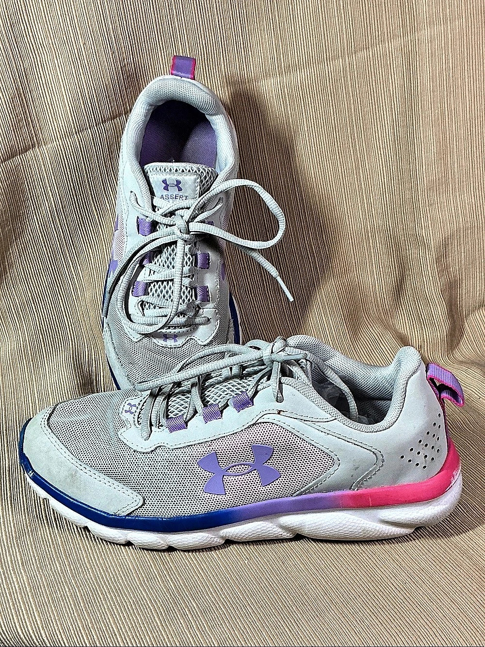 Under Armour Charged Assert Running Shoes Gray & Pink